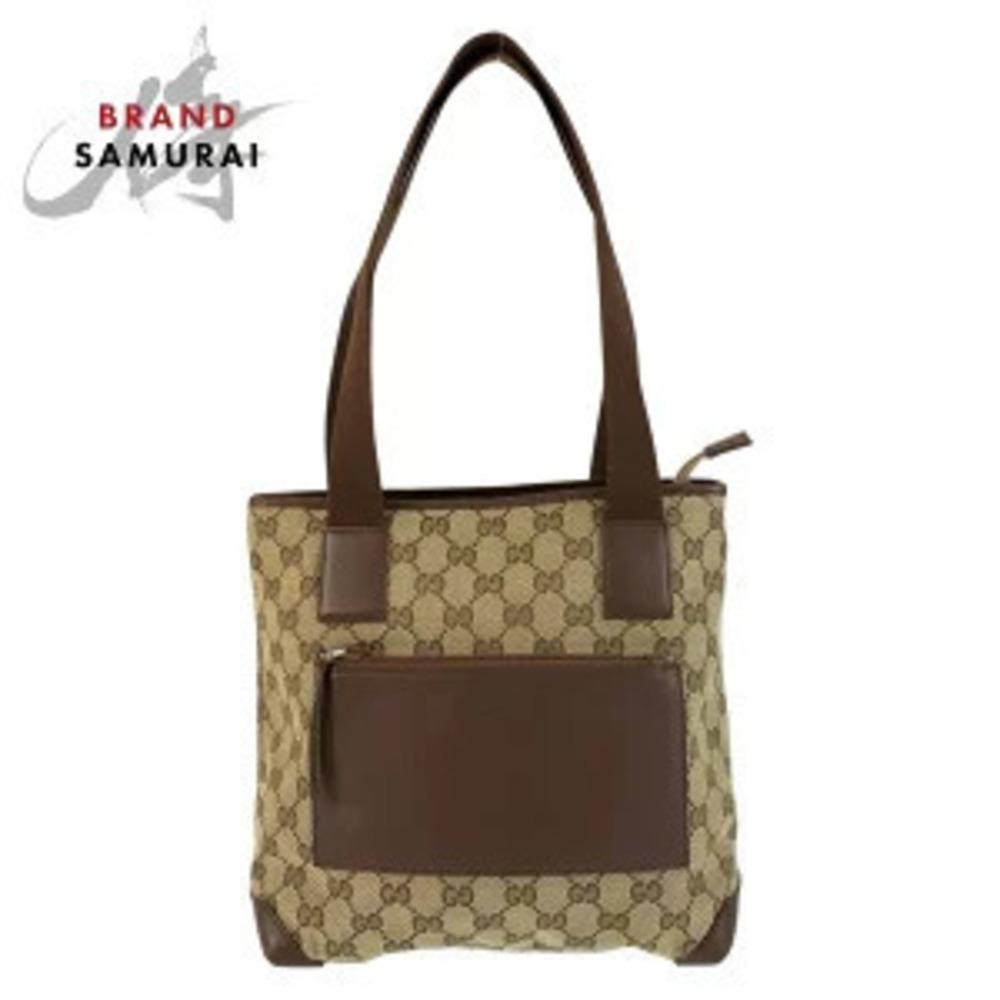 Gucci tote bag shoulder beige brown GG canvas leather